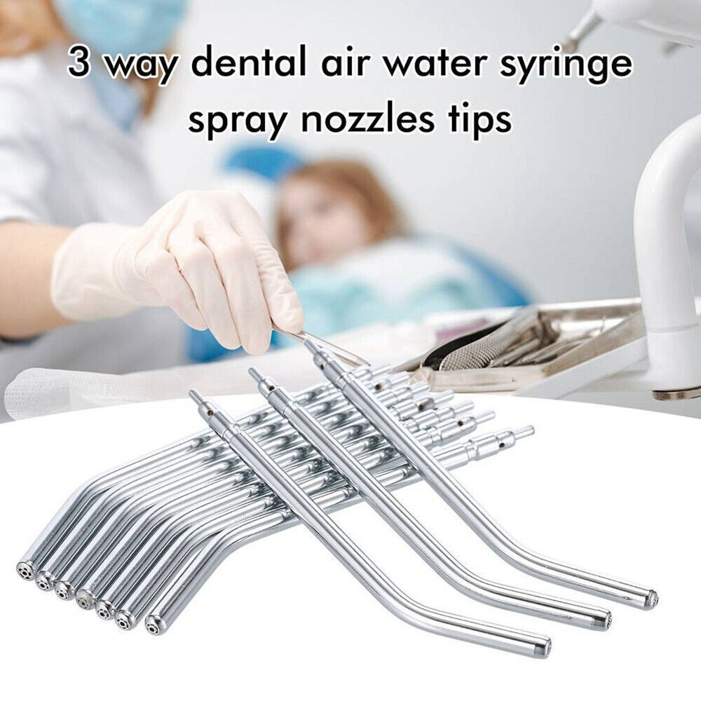Dental 3-Way Air Water Spray Triple Syringe Handpiece with 2 Nozzles Tips Tubes