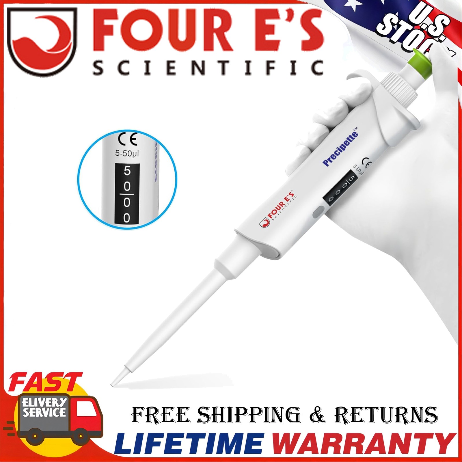 Adjustable Volume Pipette Single Channel Micropipette High Precision Pipettor US