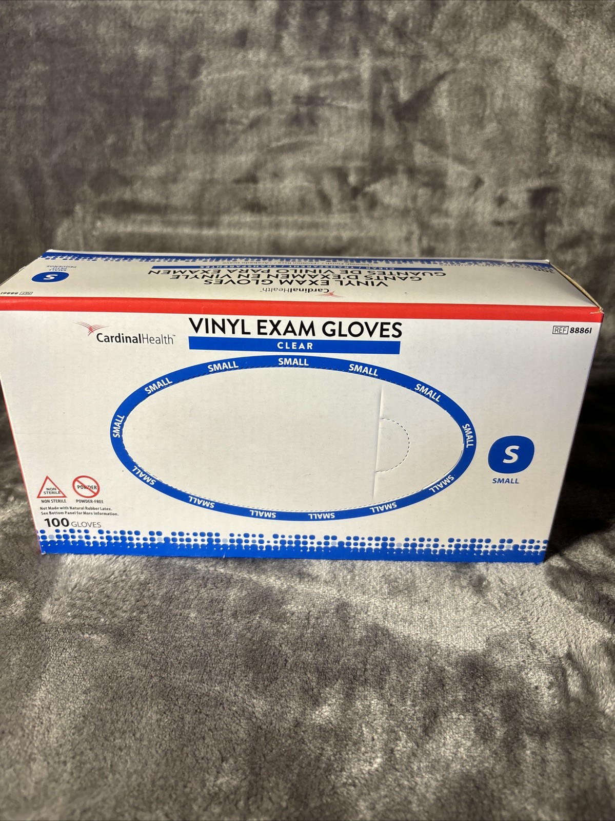 Cardinal Health Vinyl Exam Gloves Clear Smooth Finish Large 100 Gloves Small