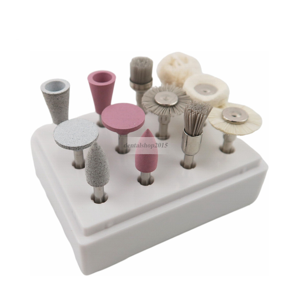 12pcs Composite polishing burs finishing brush RA lab for low speed handpiece