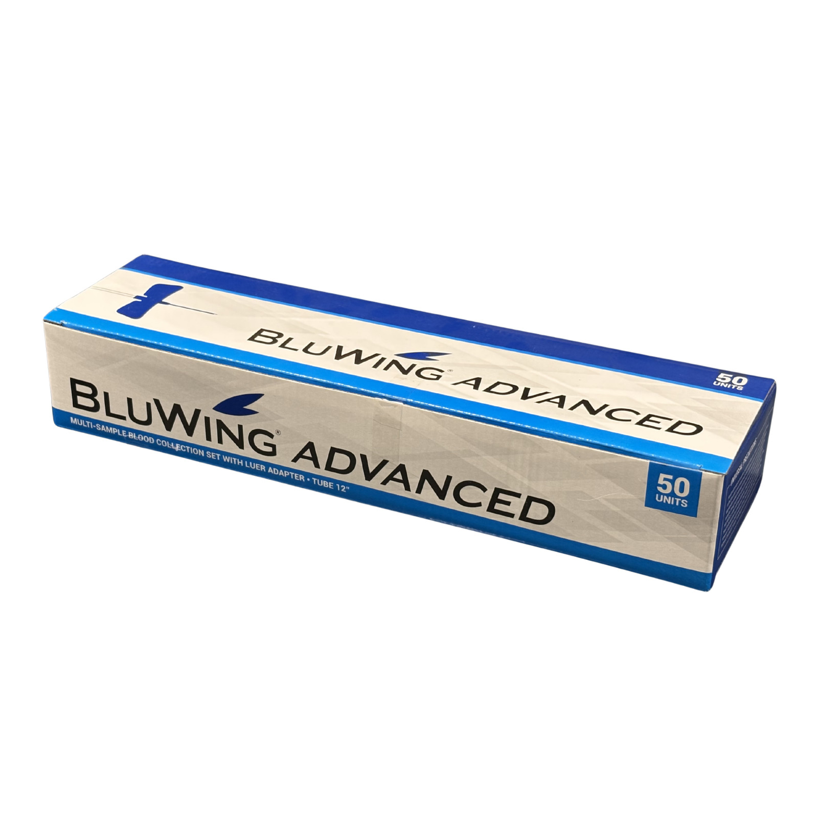 BluWing Advanced Safety Butterfly Needle with Luer Adapter, 23G, 50/pack