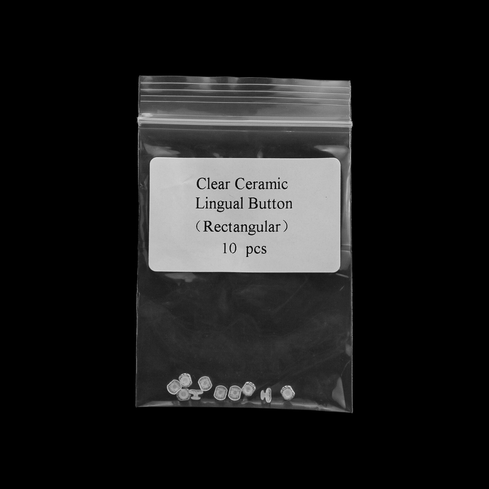 Orthodontic Dental Bondable Clear Ceramic Lingual Buttons Base Round/Rectangular