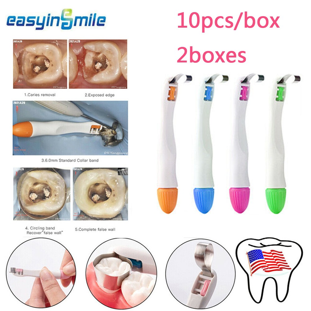 10/50 Easyinsmile Dental Pro-matrix Bands Adjustable 4.5/6mm Standard & Curve