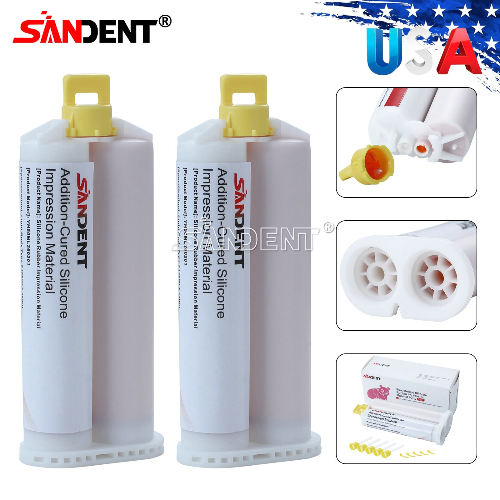 Dental Silicone Impression Material Putty Base+Catalyst+Light Body type 3