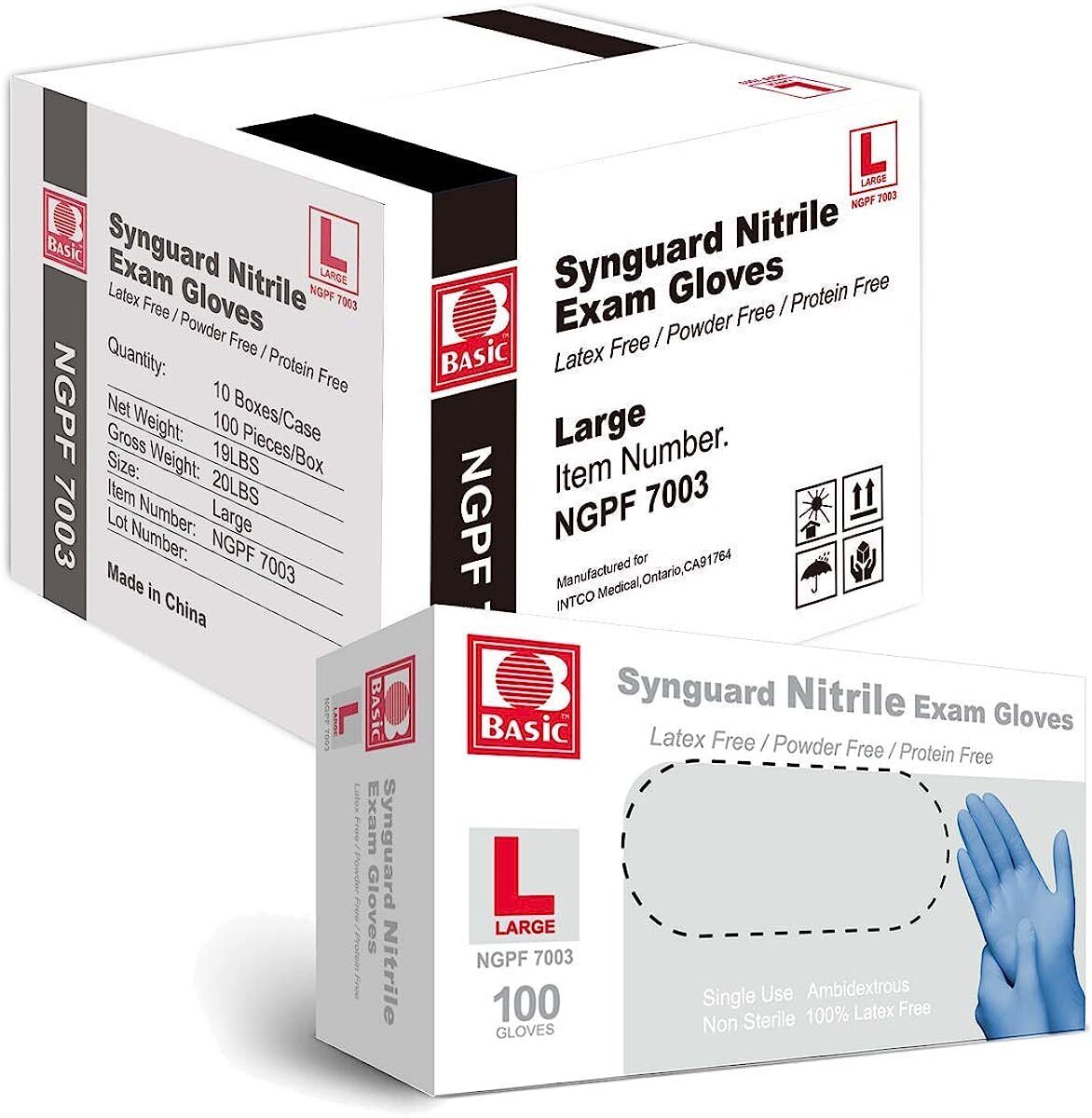 1000 Pack Blue Nitrile Gloves Latex Free Powder Free Disposable Protective Gl…