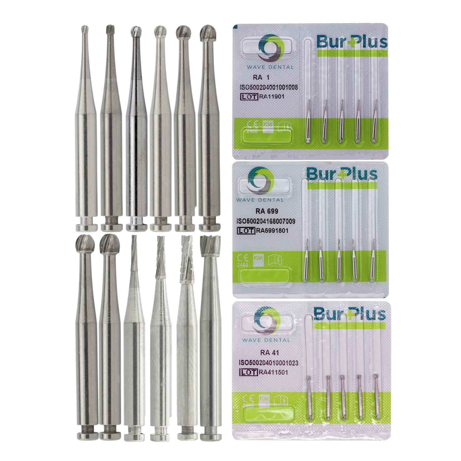WAVE Dental Carbide Burs Latch 699 702 701 1 2 3 5 8 RA Bur Round Taper Fissure