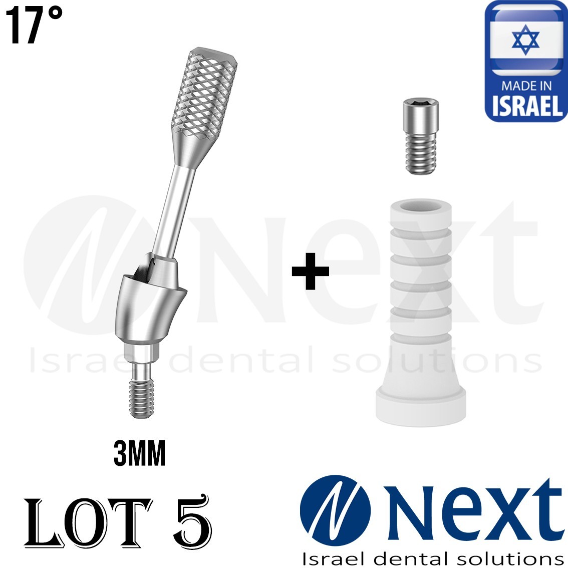 Lot x5 New Multi Unit angulated 17 deg 3 mm attachment plastic sleeve 1.72 screw