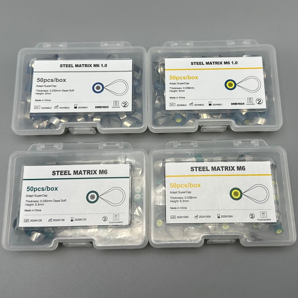 Dental Adapt SuperCap Steel Matrix M6 Matrices 50Pcs/Box Thickness 0.038 mm