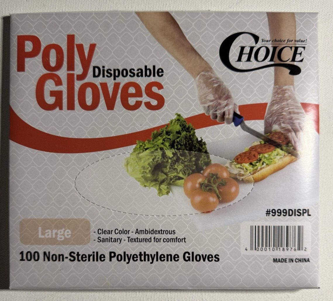 Choice Poly Disposable PE Gloves – Large – Pack of 800