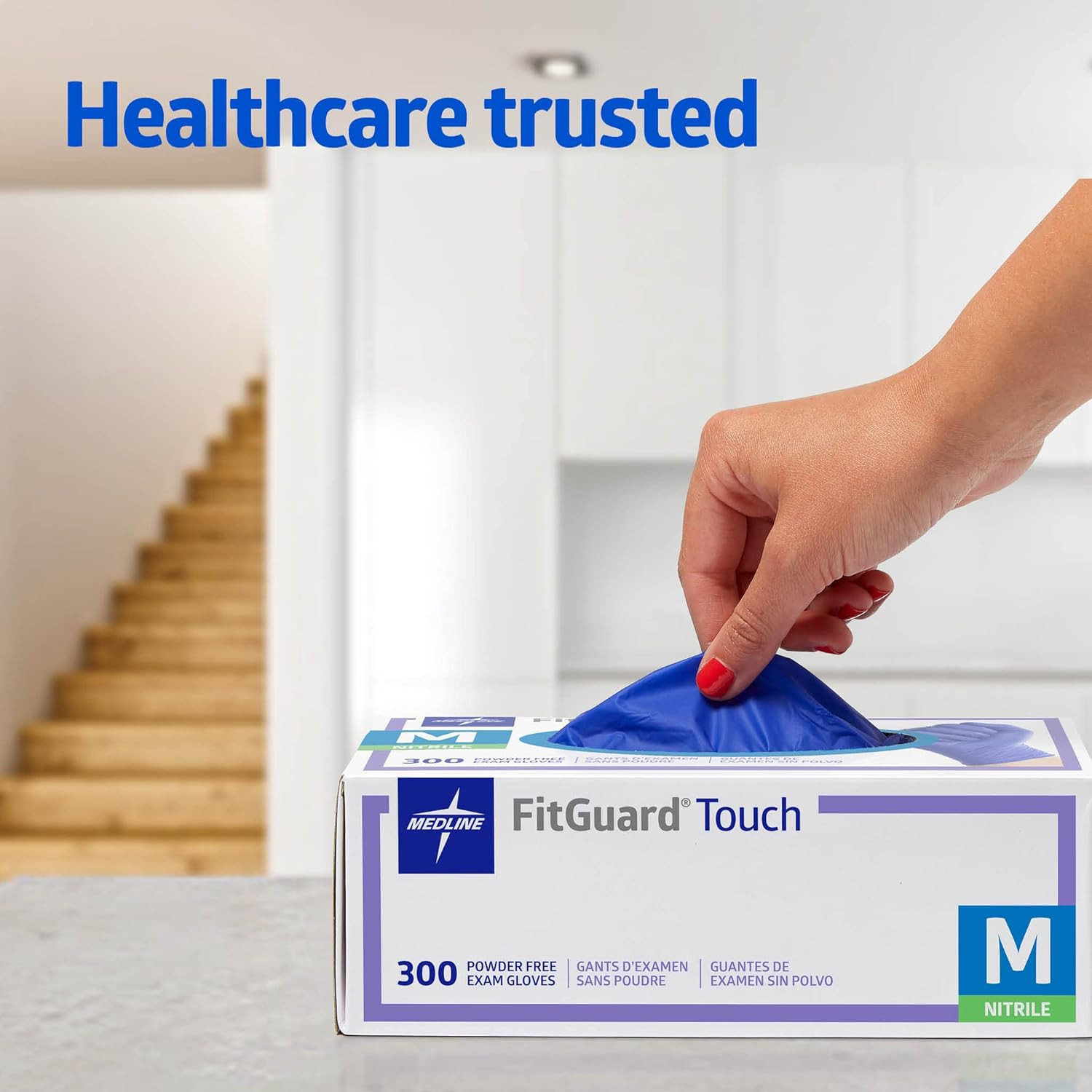 Fitguard Touch Nitrile Exam Gloves, 250 Count,X-Large, Powder Free,Disposable, N