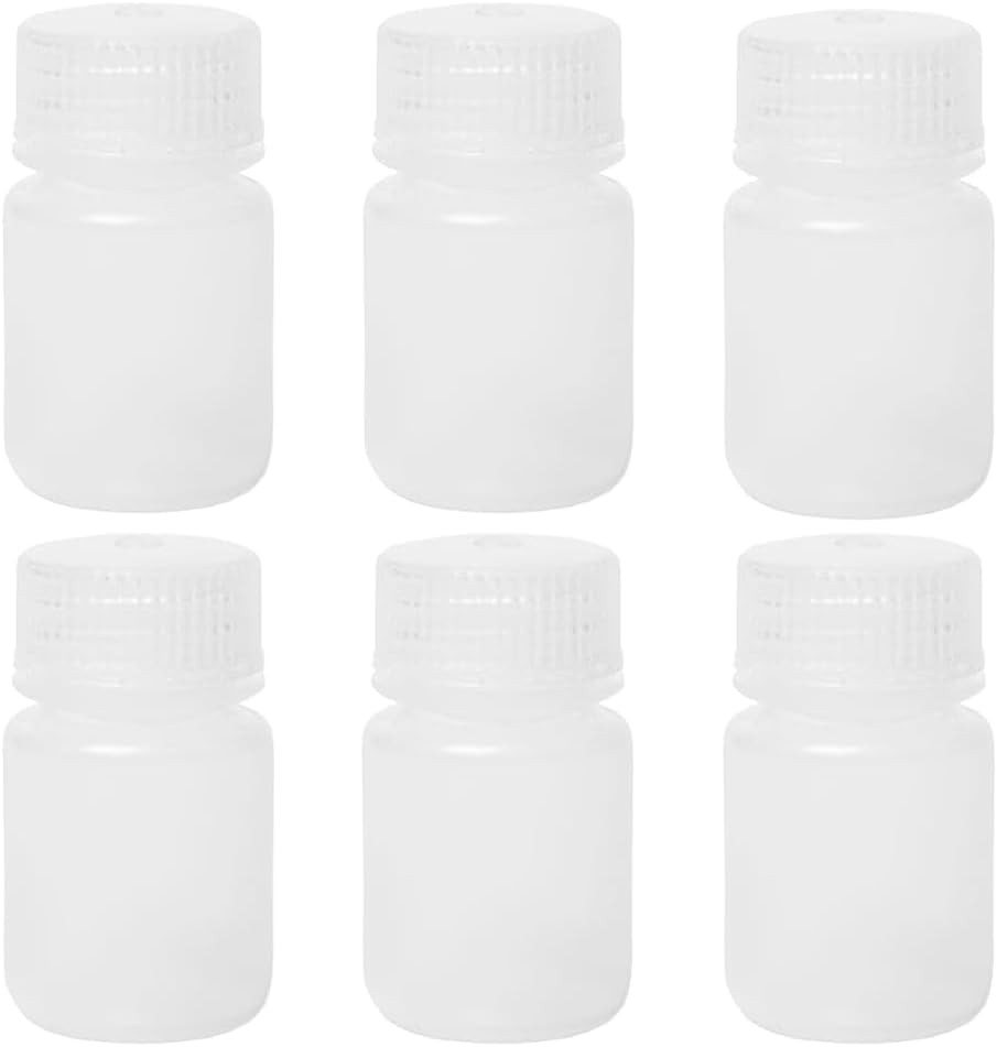 1Oz Wide Mouth Reagent Bottle, Laboratory Grade Plastic Chemical Bottles, Clear