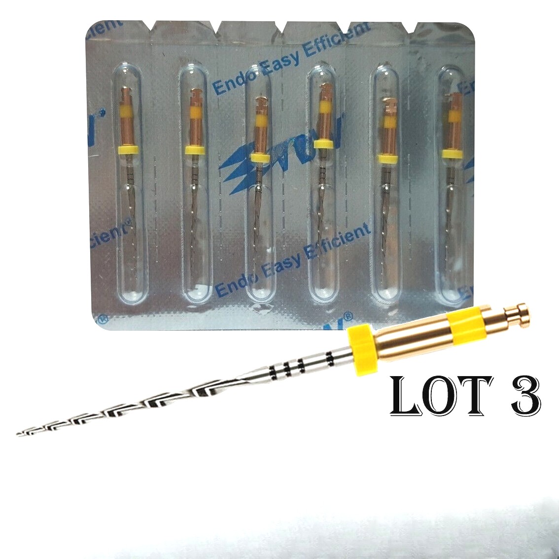 Lot x 3 Dental Endo Files Reciprocating Root Canal Niti Rotary File 25mm L25 R50