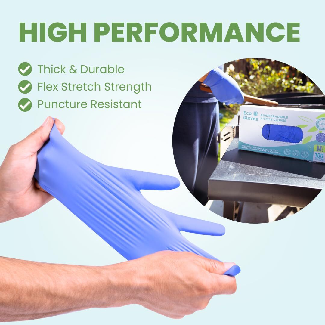 Ecofriendly Biodegradable Nitrile Disposable Gloves Powder Free Latex Free Food