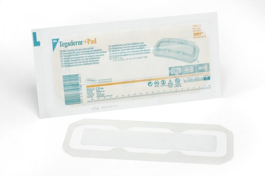 3M Tegaderm Film Dressing W/ Pad 3.5×10″ Sterile Frame Deliver Adhesive 25, 3591