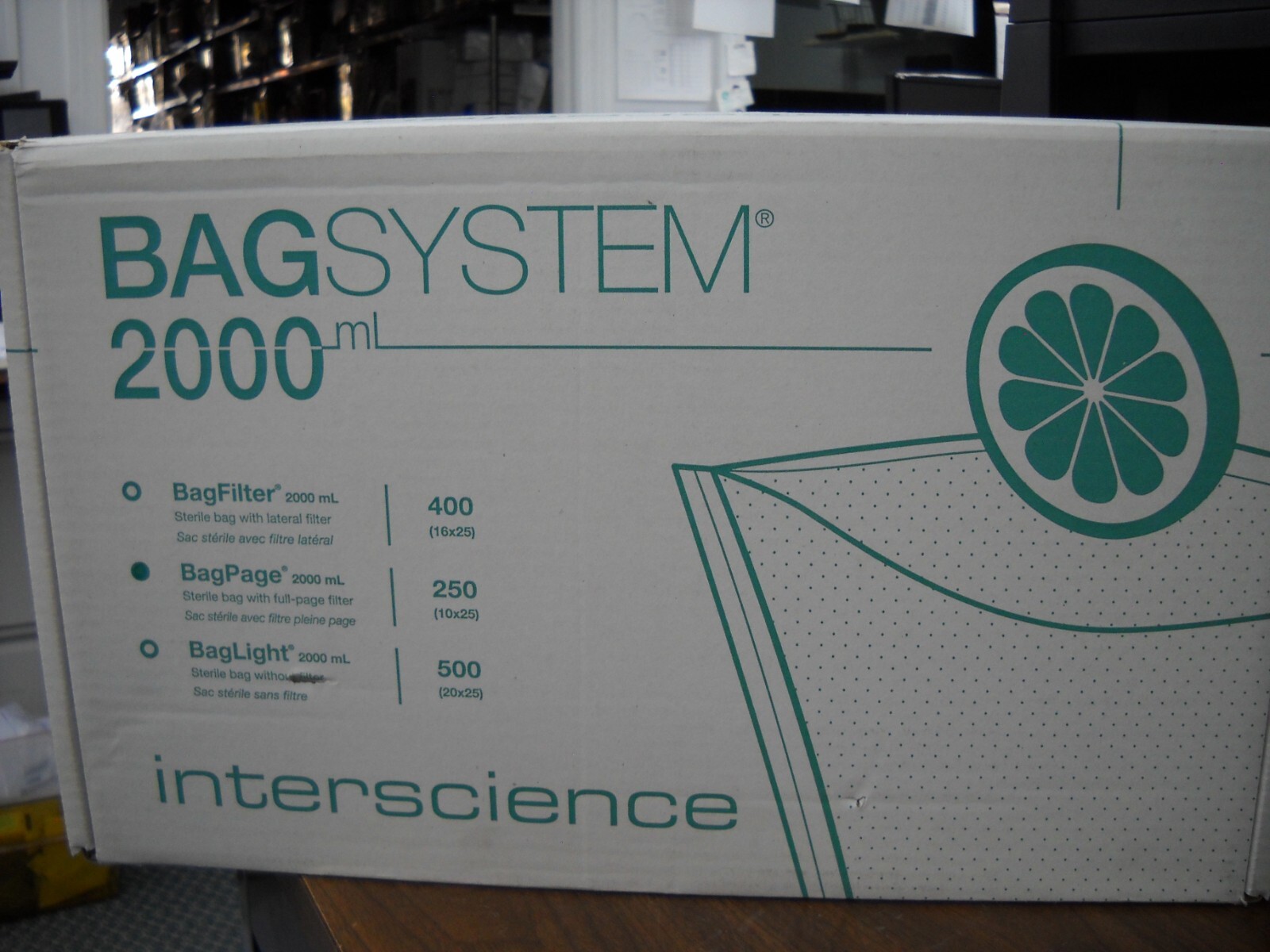 Interscience Bag System BagPage 2000ml box of 250 Ref No 122200