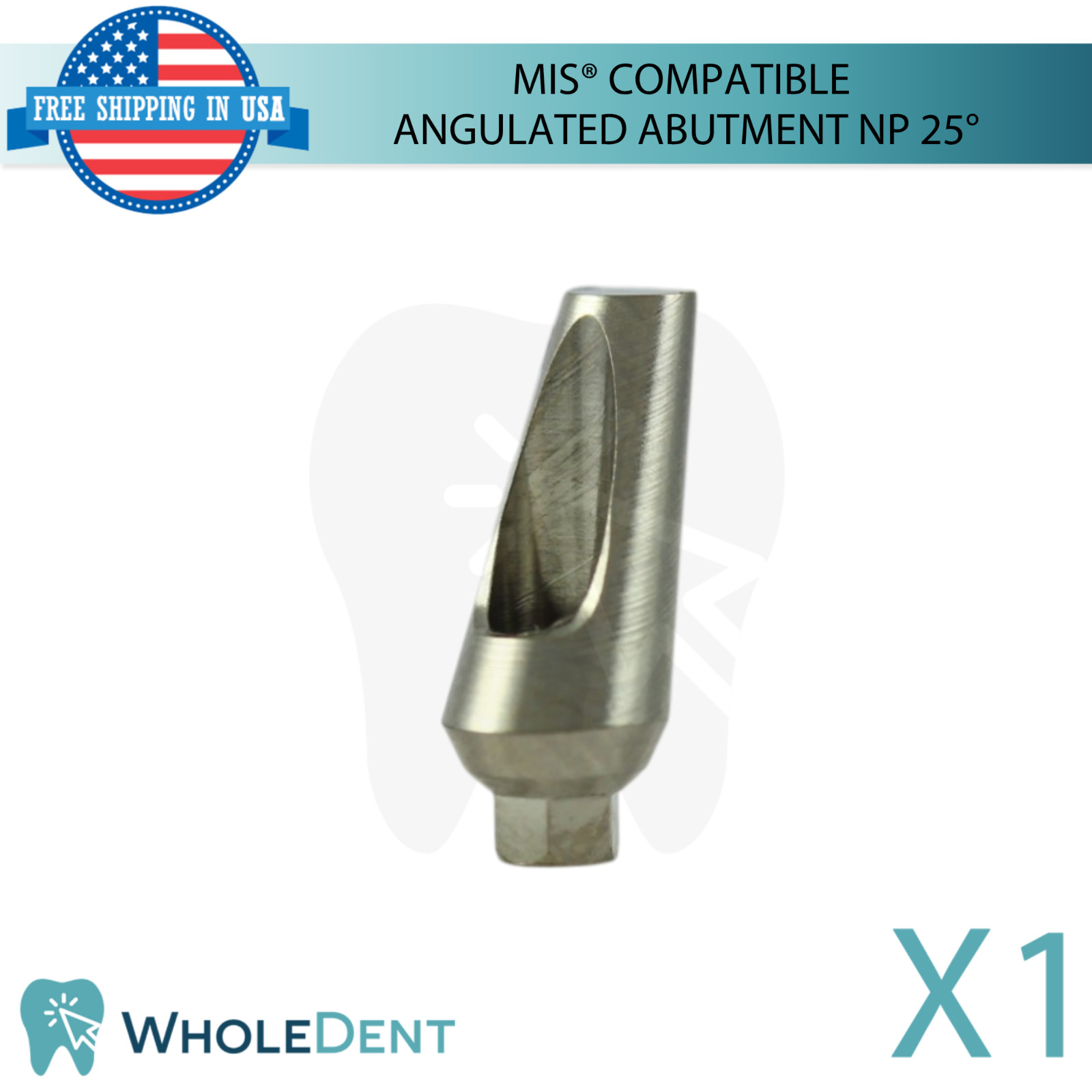 Angulated Dental Prosthetic 25° NP MIS® Compatible 9.0mm Int Hex 2.10mm