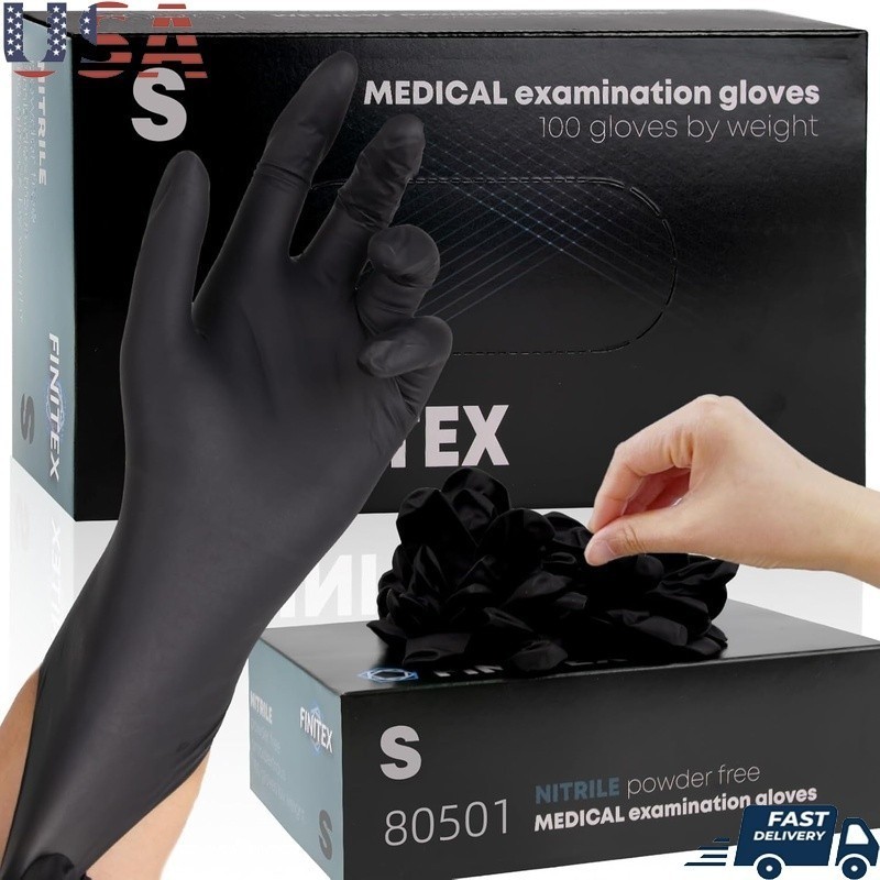 Nitrile Disposable Gloves Heavy Duty Tear Resistant Touchscreen 100 Pack New