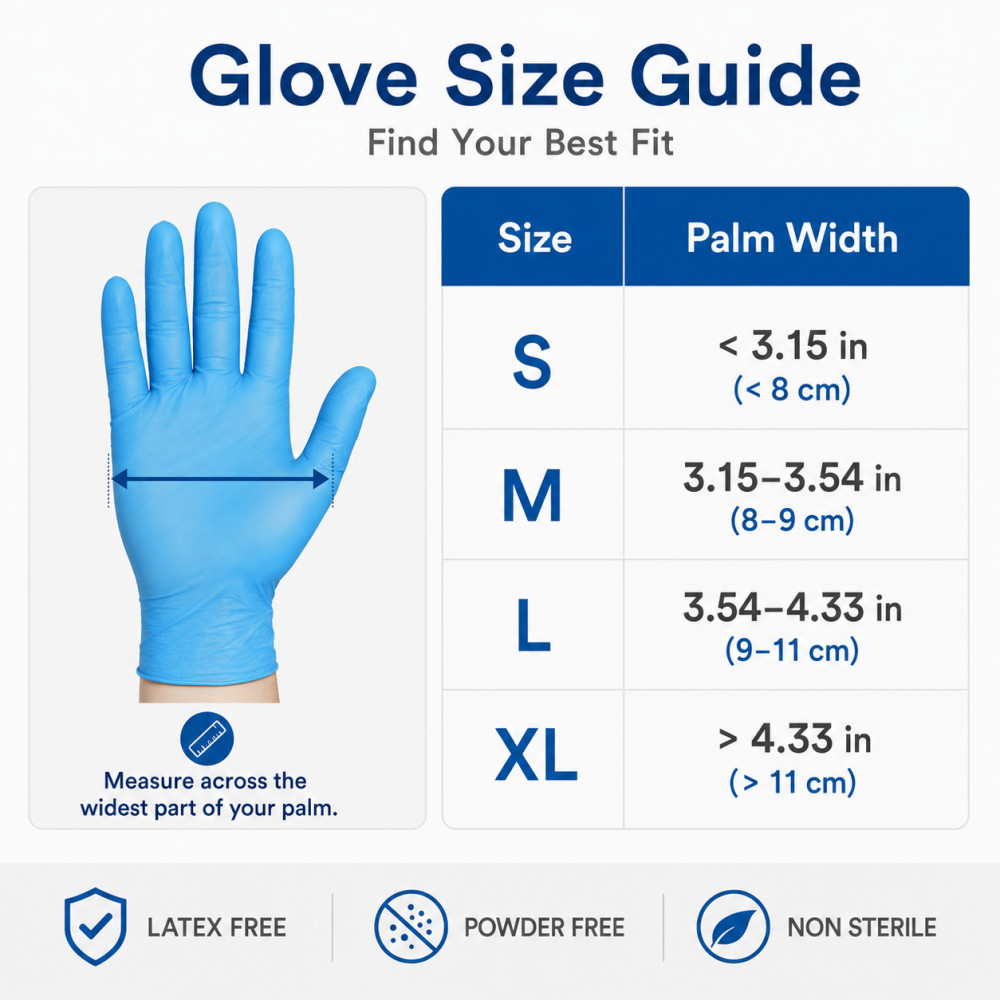 400PCS Disposable Nitrile Exam Gloves 4.5 mli Powder & Latex Free Cleaning Glove