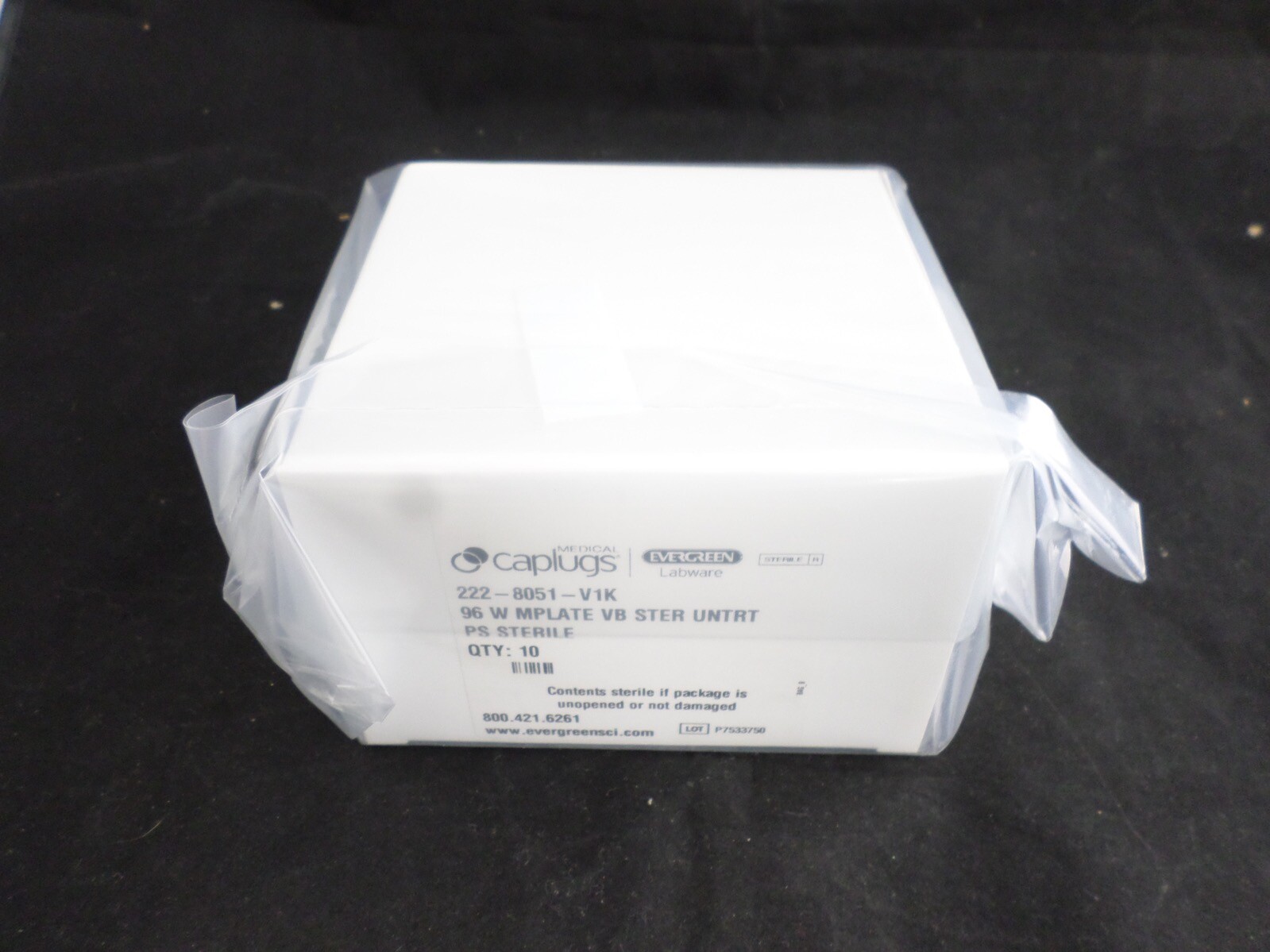 EVERGREEN CAPLUGS Conical Bottom Sterile PS 96-Well Plates 222-8051-V1K (100/cs)