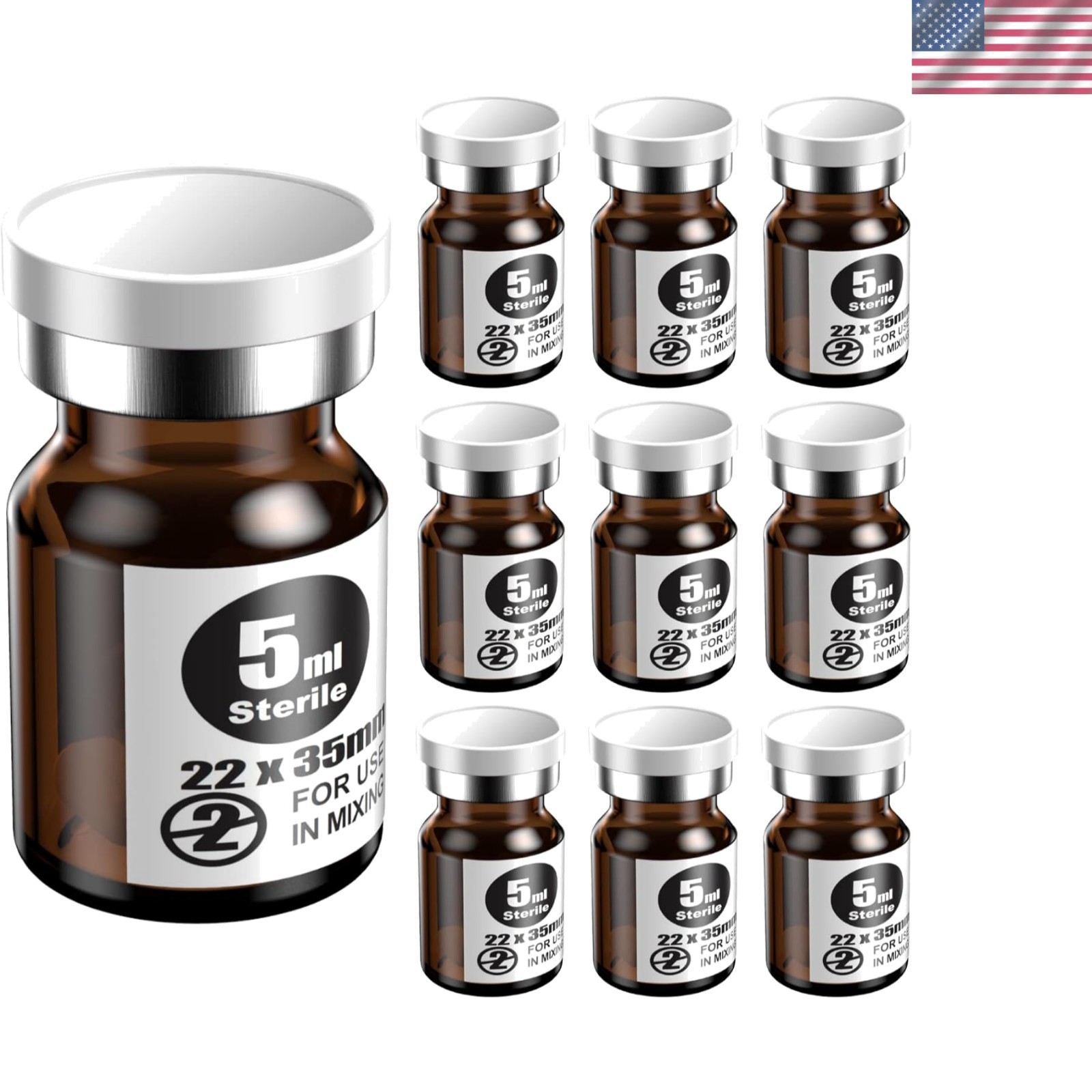 Ks-Tek Sterile Empty Vials with Self Healing Injection Port,with Aluminum Pla…