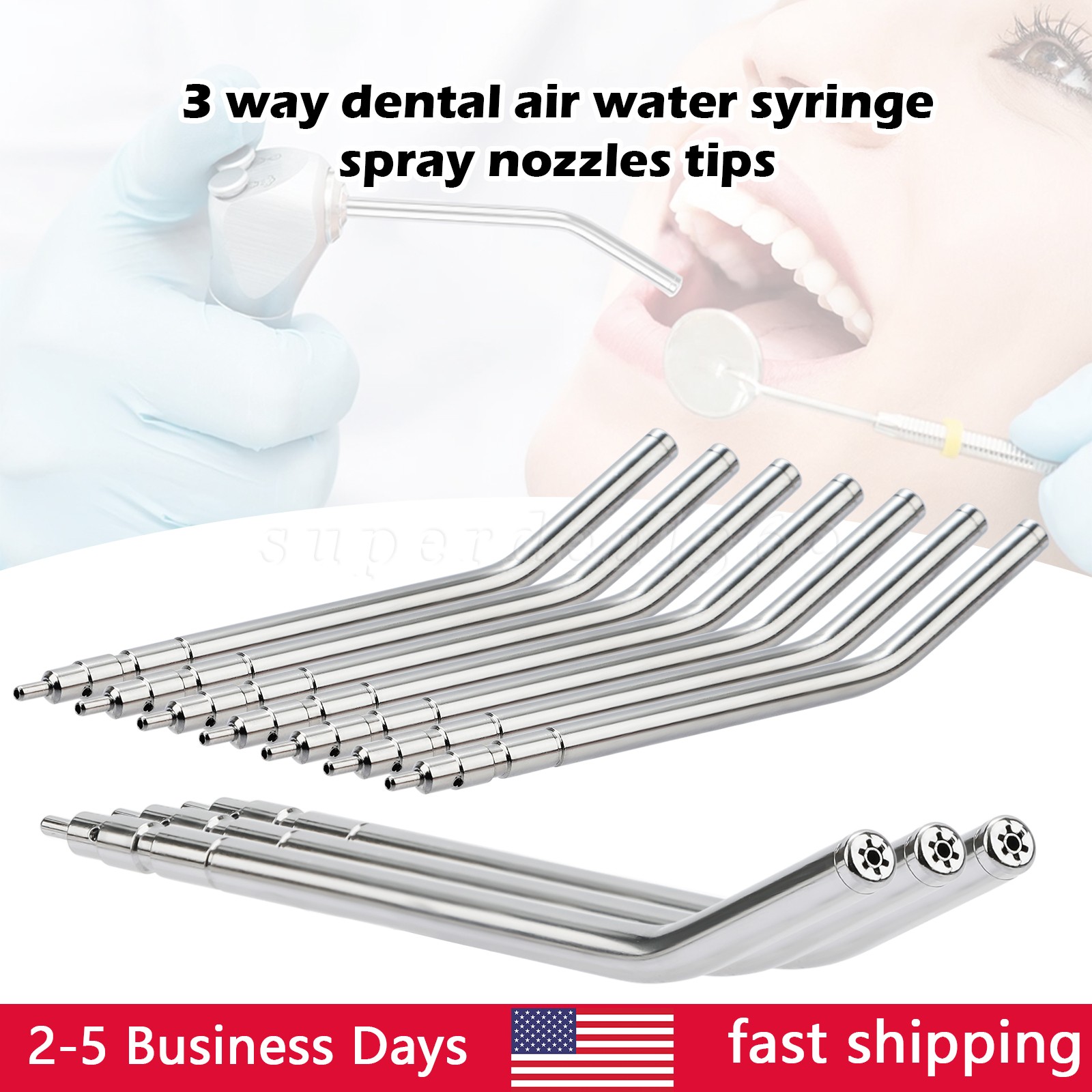 50( Bag) Dental 3-Way Air Water Syringe Disposable Spray Tips Triple Nozzles