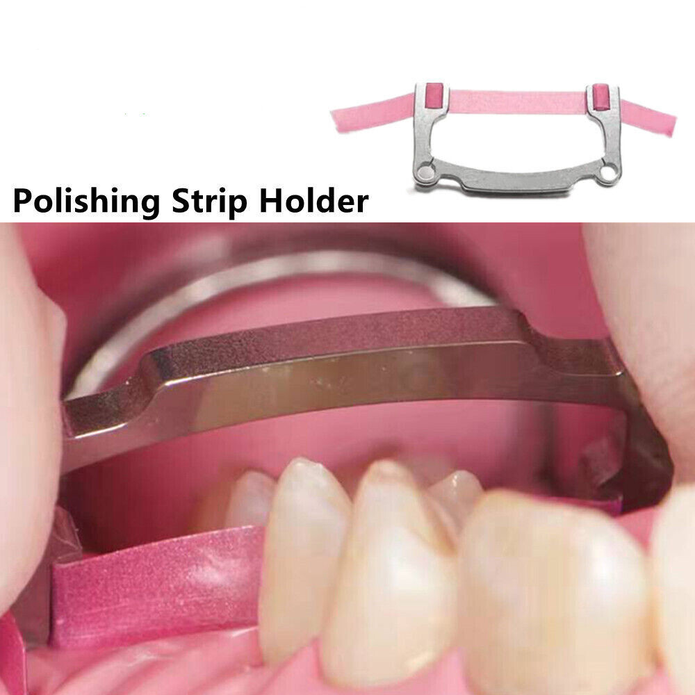 Dental Abrasive Strips Polyester Polishing Strip Sanding Finishing + Holder