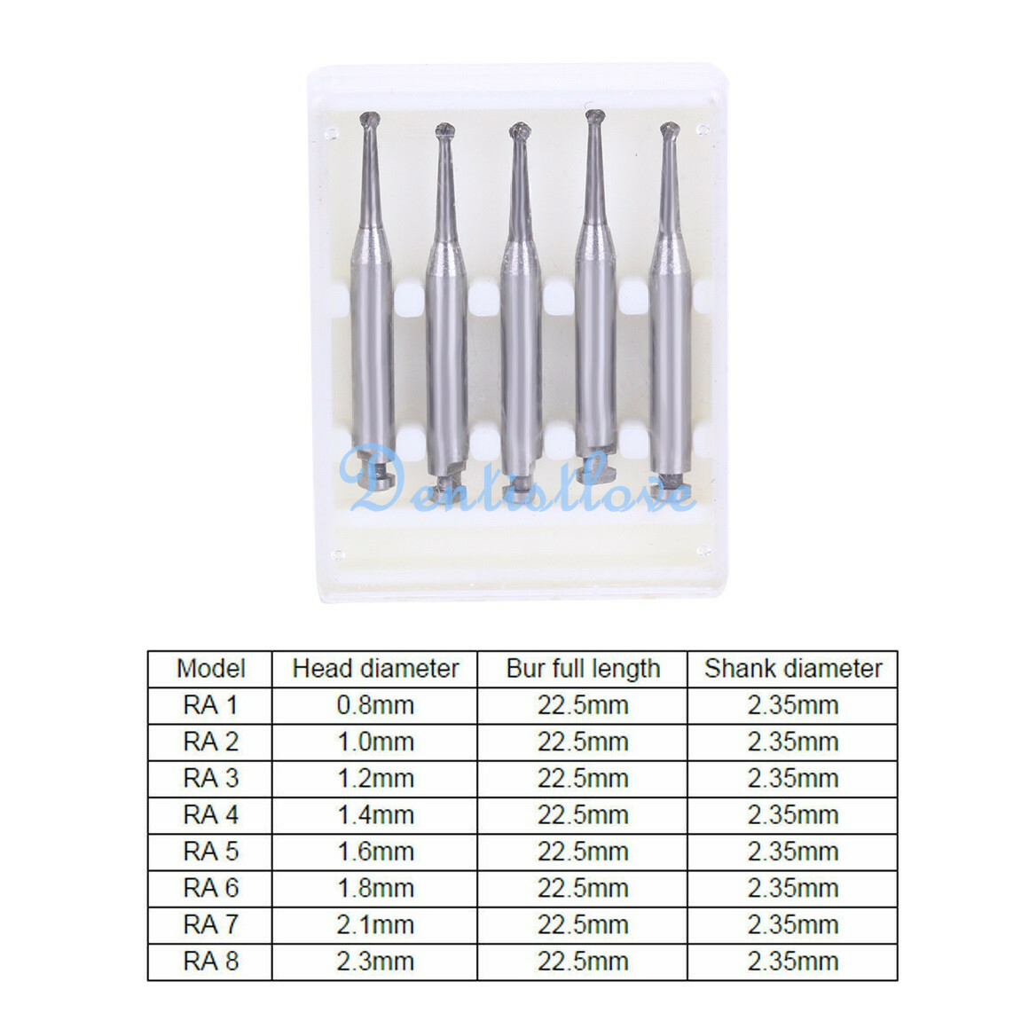 AZDENT Dental Round Tungsten Steel Carbide Burs RA for Slow Low Speed Handpiece