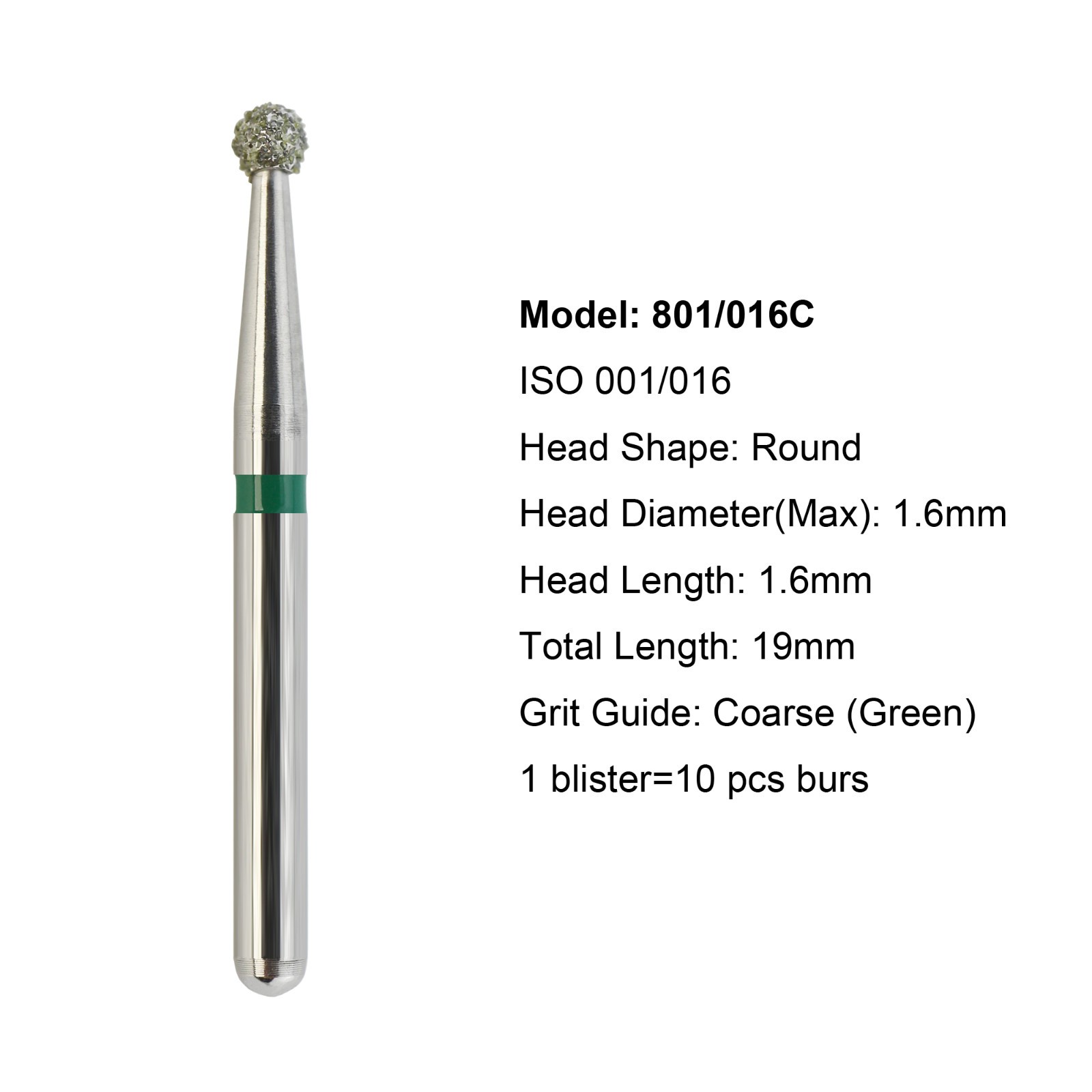 Diamond Dental Burs 856 379 801 FG Round End Taper Football Barrel Pear Flame