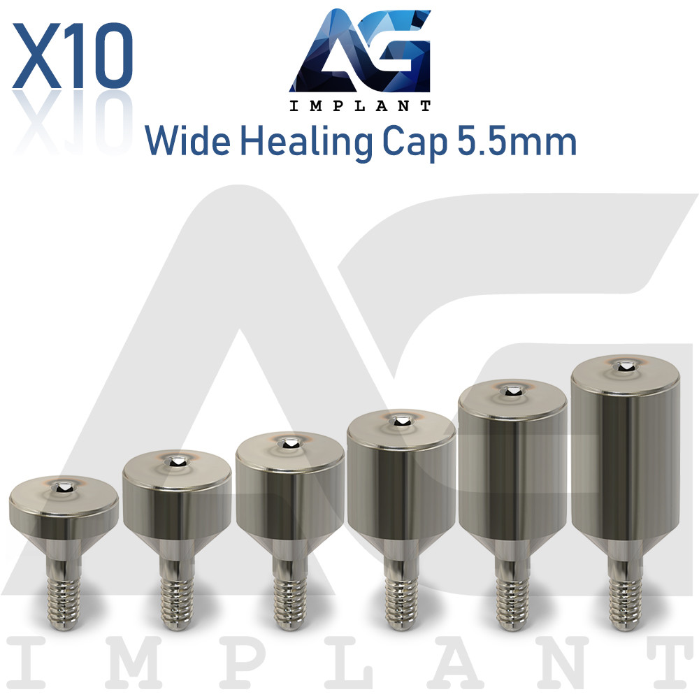 10 Wide Healing Cap Abut ment 5.5mm Titanium For Dental Internal Hex
