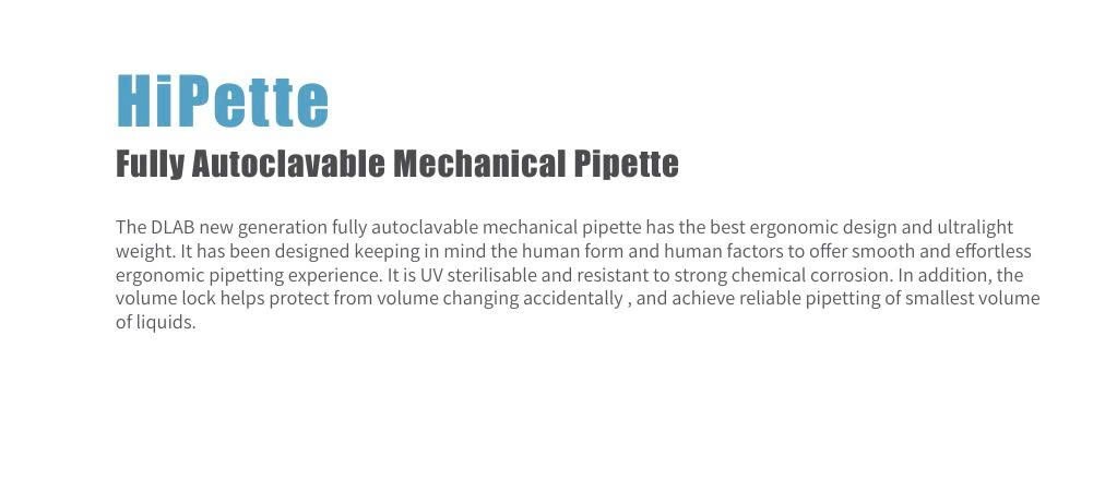 Color Coded Micropipette 0.1uL-10mL Autoclavable Adjustable Lab Pipette
