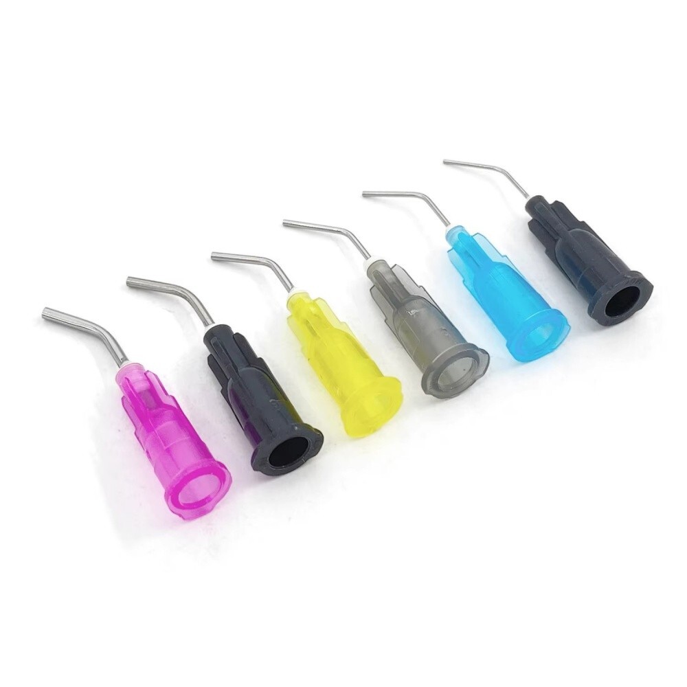 Dental Pre Bent Tip Etchant Needle Tips for Etch Gel Composite Flow Applicator