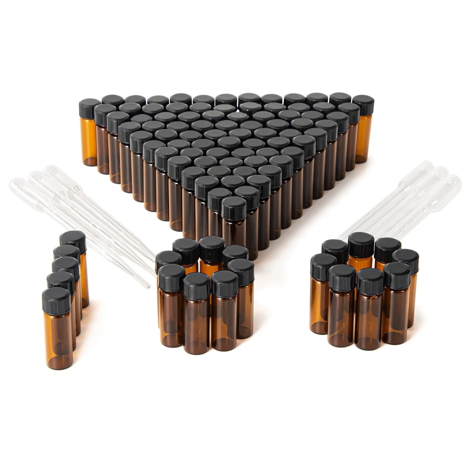 100pcs 4/10ml Glass Vials Clear Sample Vials Lab vials Small Vial with Screw Cap