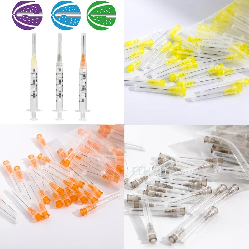 Dental Disposable Endo Irrigation Needle Syringe Tips 25GA/27G/30GA 100pcs/Pack