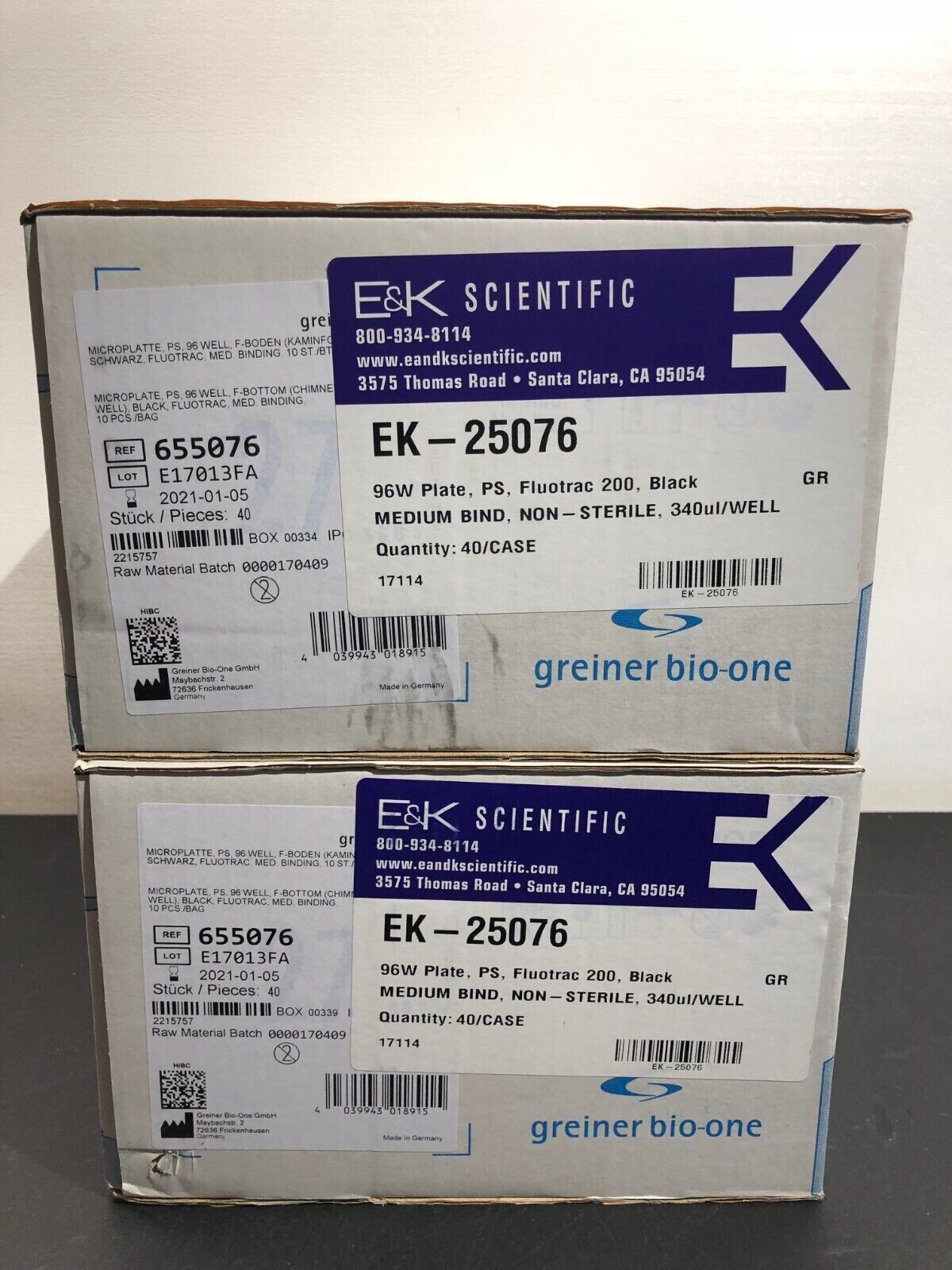 Greiner Bio-One REF 655076 Microplate 96 Well F-Bottom Medium Bind 340uL