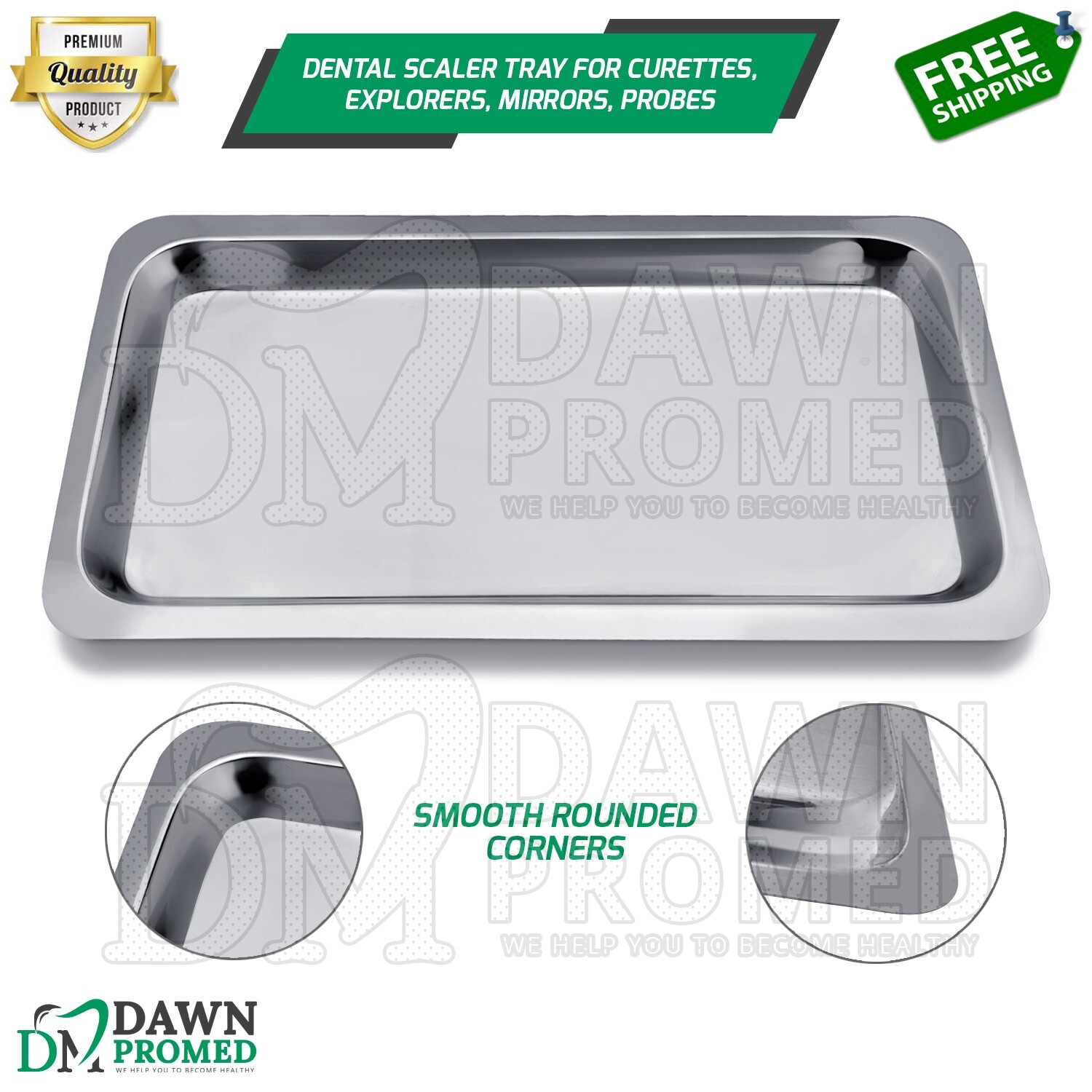 Scaler Tray For Curettes, Explorers, Mirrors, Probes, Surgical Inst German Grade