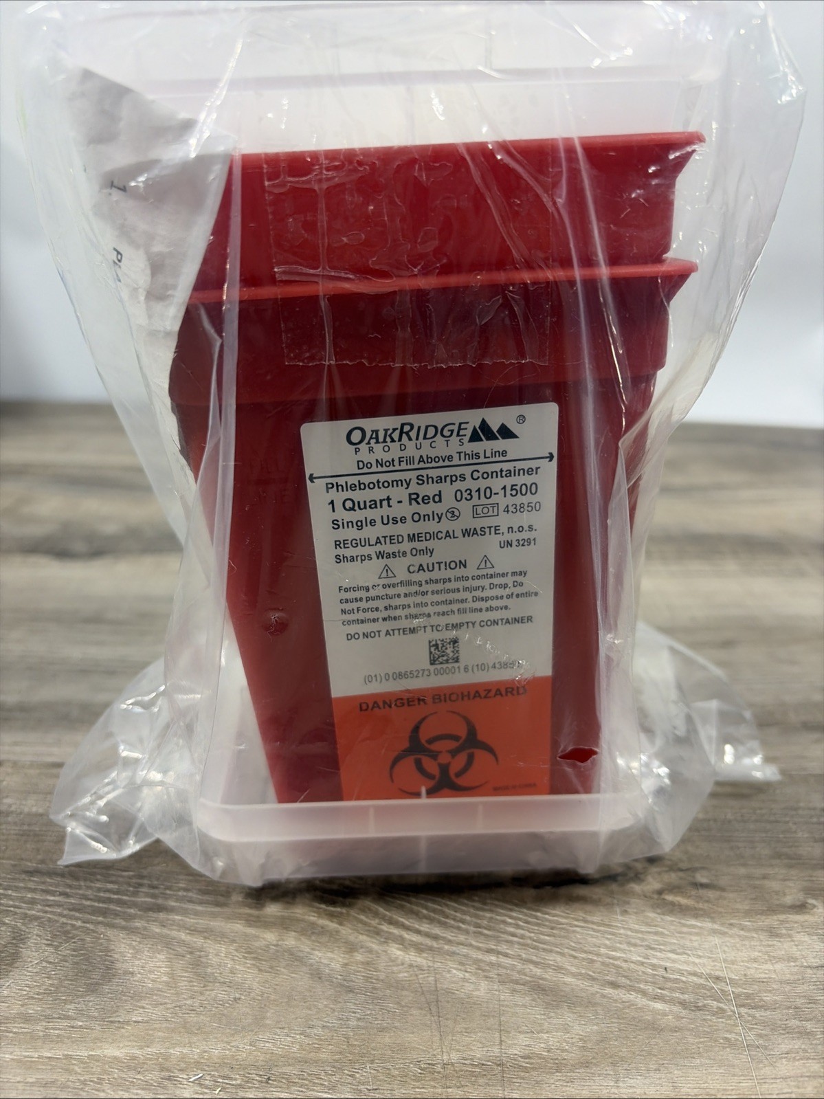 OakRidge Biohazard Sharps Container 1 Quart- Set of 2 – New in Plastic