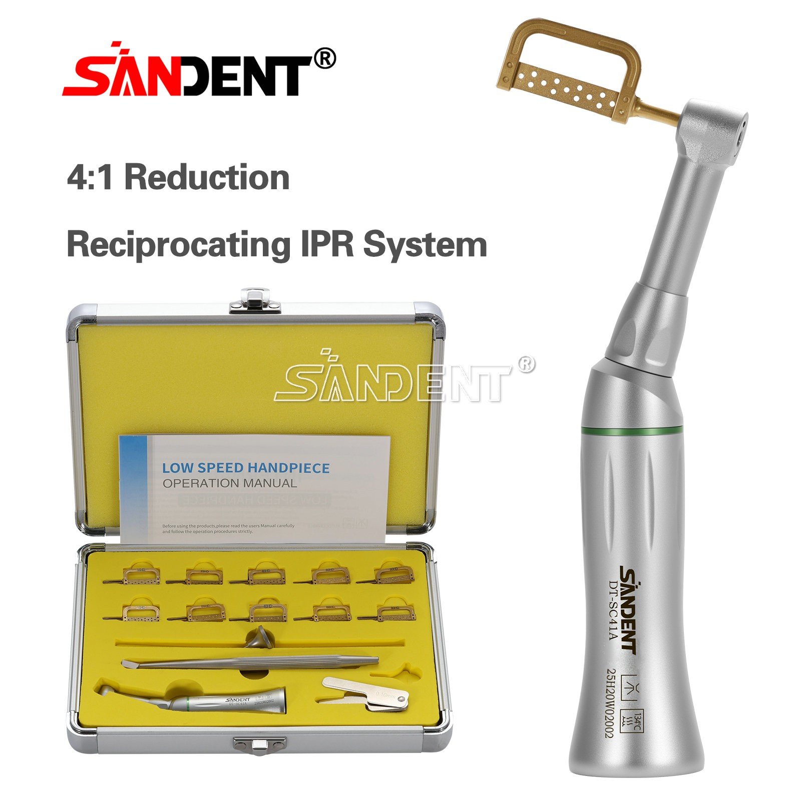 1-10Kits Dental 4:1 Contra Angle Handpiece IPR For Eva Tips Interproximal Strips