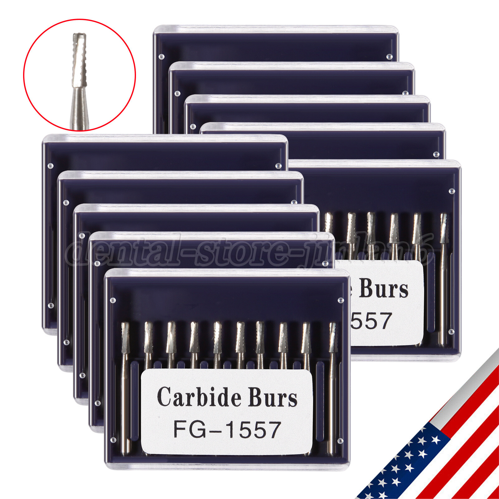 Dental Midwest FG 1557 Clinic Length Crosscut Carbide Burs 100/Pk