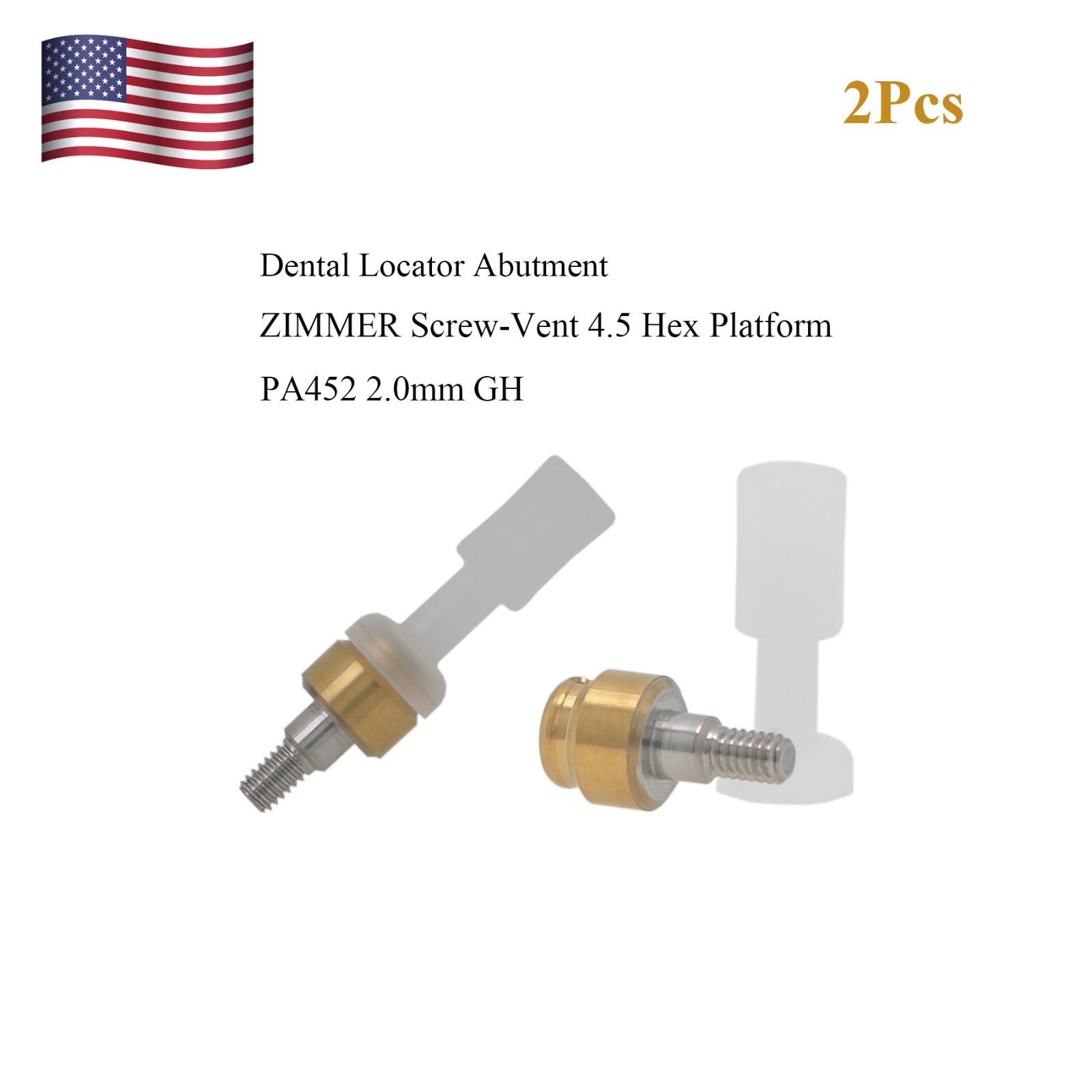 Dental Attachment Locator Abutment for Zimmer Screw-Vent 4.5 Platform 1-5.0mm H