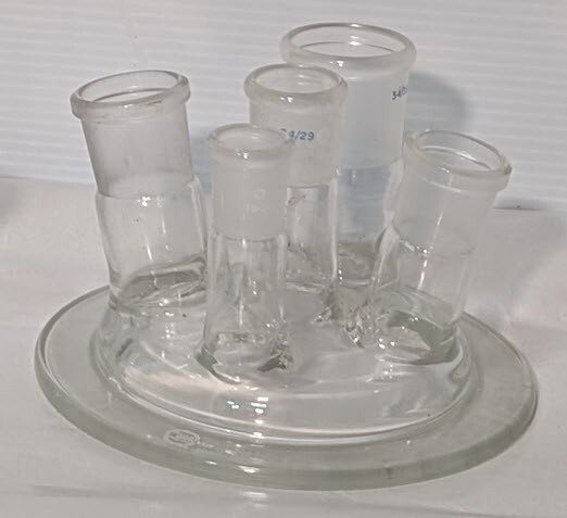 Quickfit MAF3/52 5-Neck Borosilicate Glass Flat Flange Lids