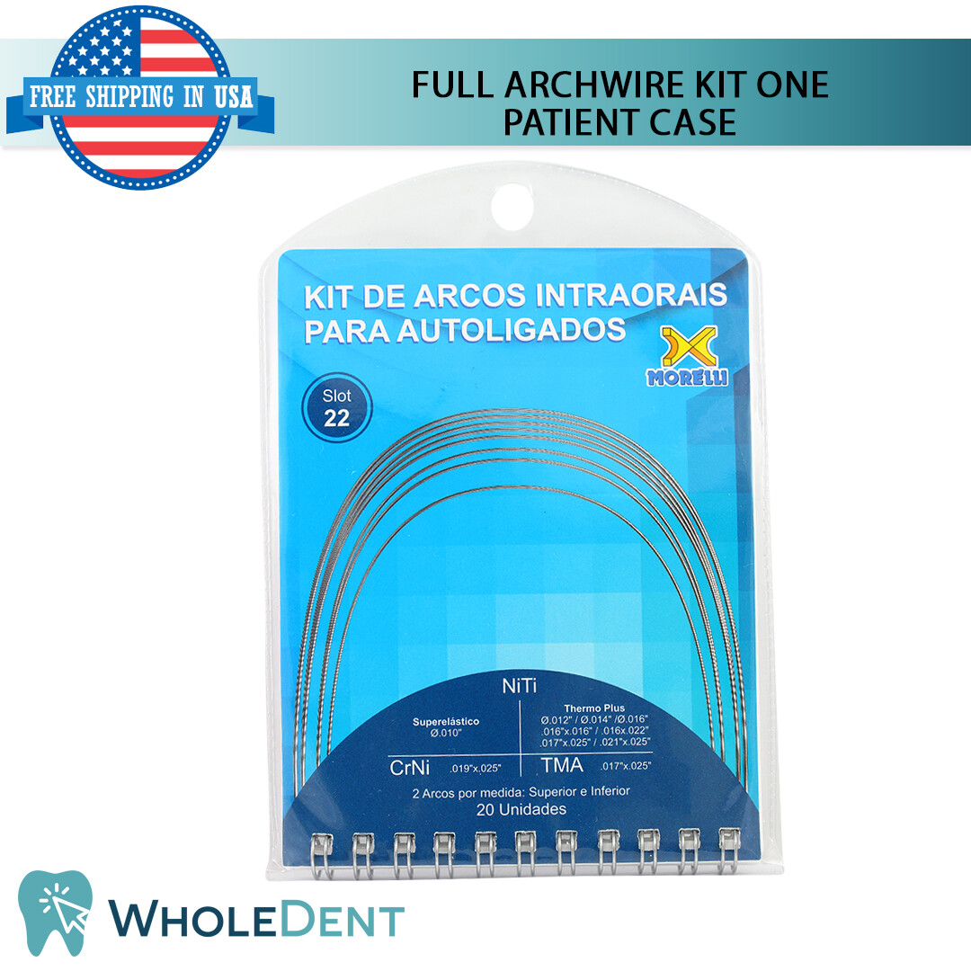 Orthodontic Dental Self Ligating Full Archwire Kit Patient Case Morelli Brackets