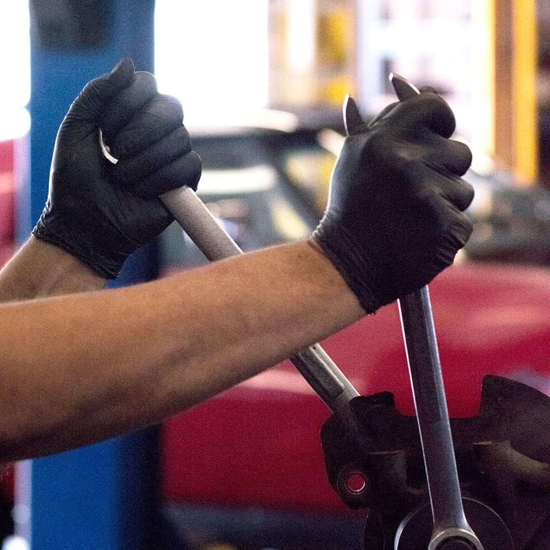 6 Mil Disposable Black Nitrile Gloves – Food Safe, Perfect for Mechanics & BBQ