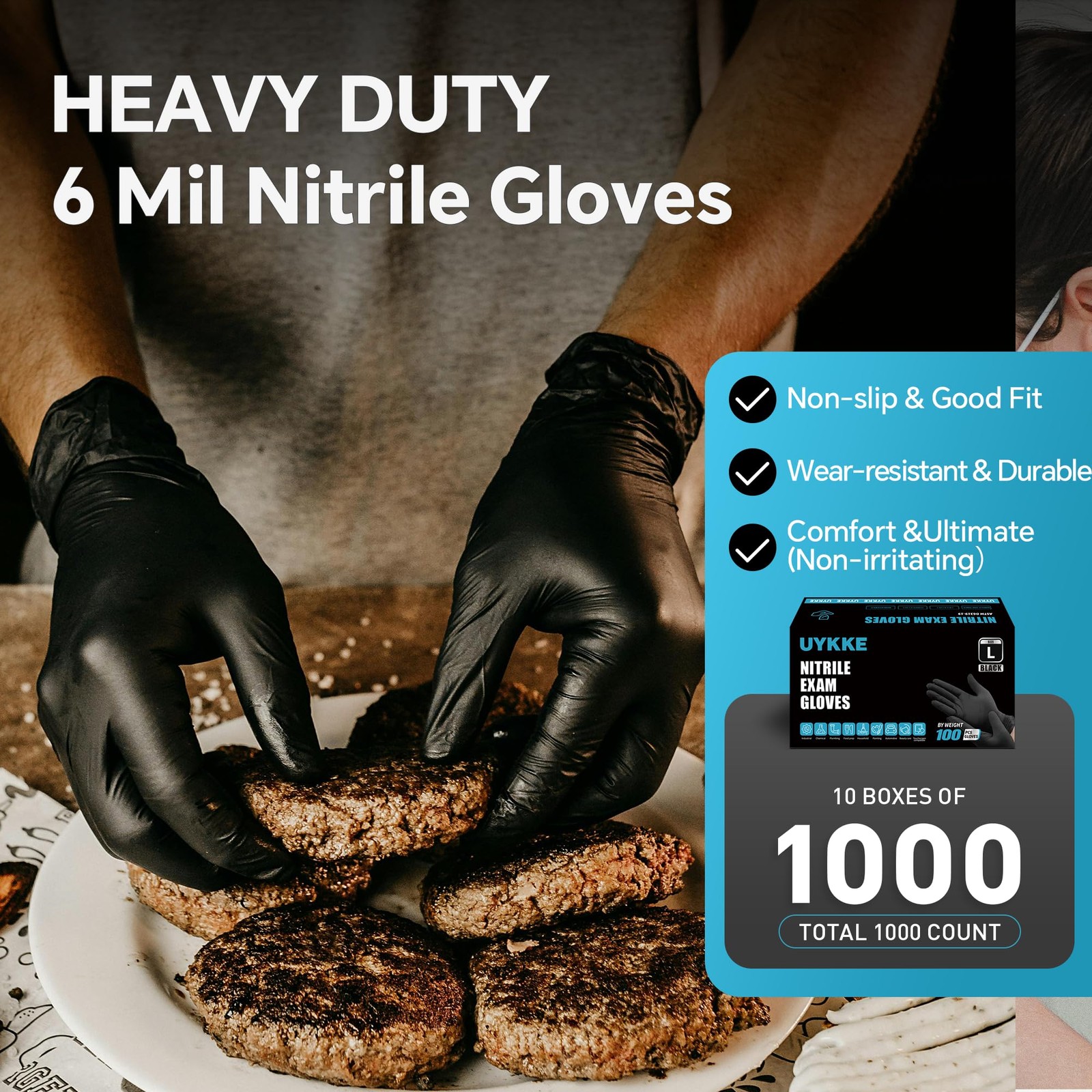 Nitrile Gloves Disposable Latex Rubber Cooking Black Gloves Nitrile Gloves Me…