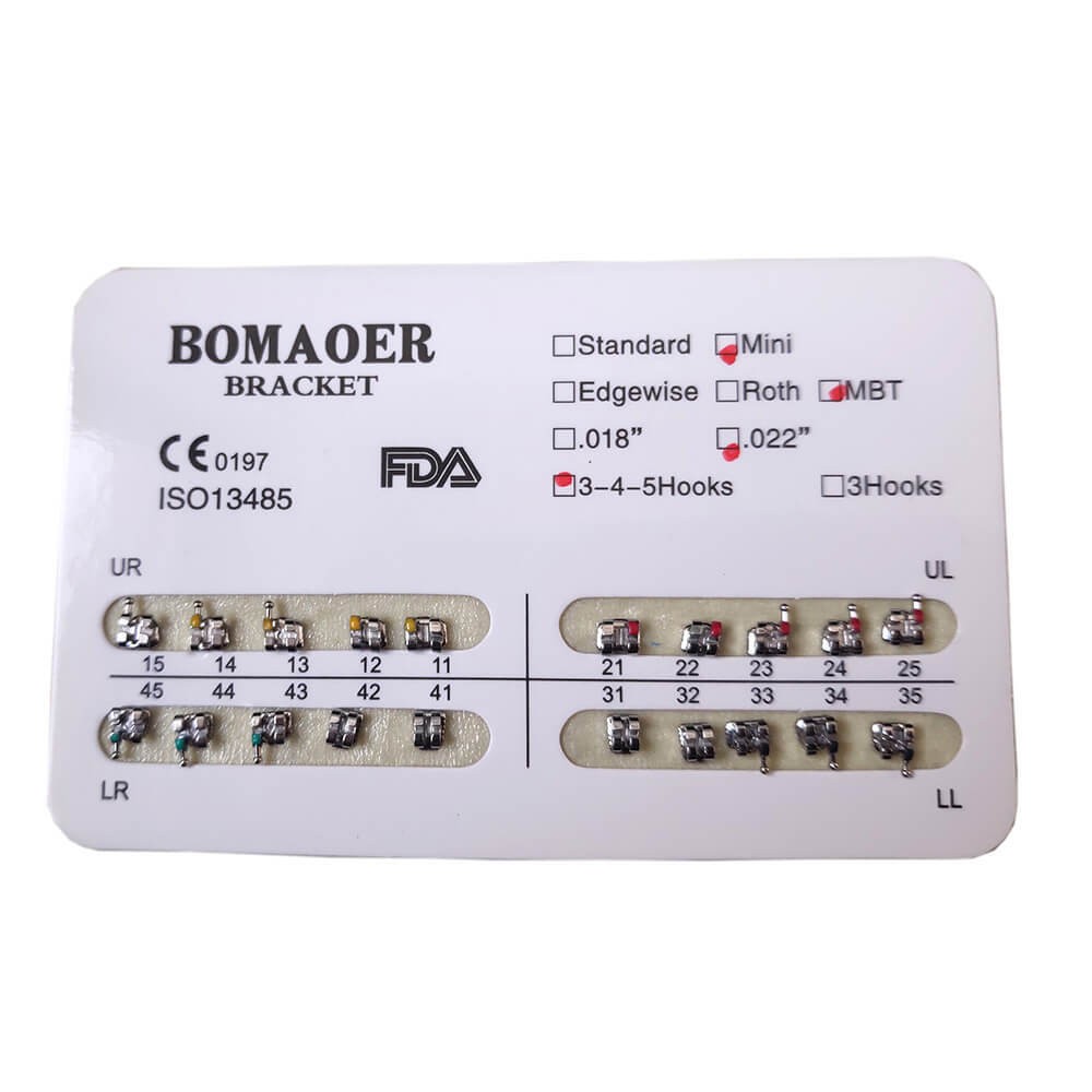 5 Packs Dental Orthodontic Metal Bracket Brace Mini MBT 022 345 Hook 20PCS/Pack