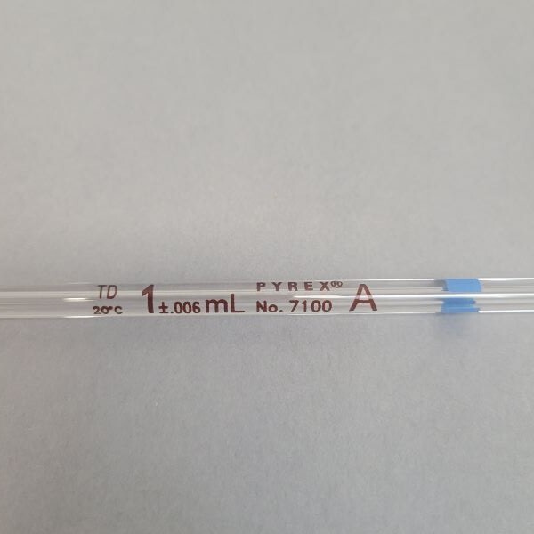 Corning Volumetric Pipet 1 ml TD Grade A 31.3 cm Blue 9 Pipettes