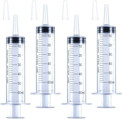 4 Pack 60mL Large Syringe for Liquid Tip Cap Sterile Sealed FROM USA