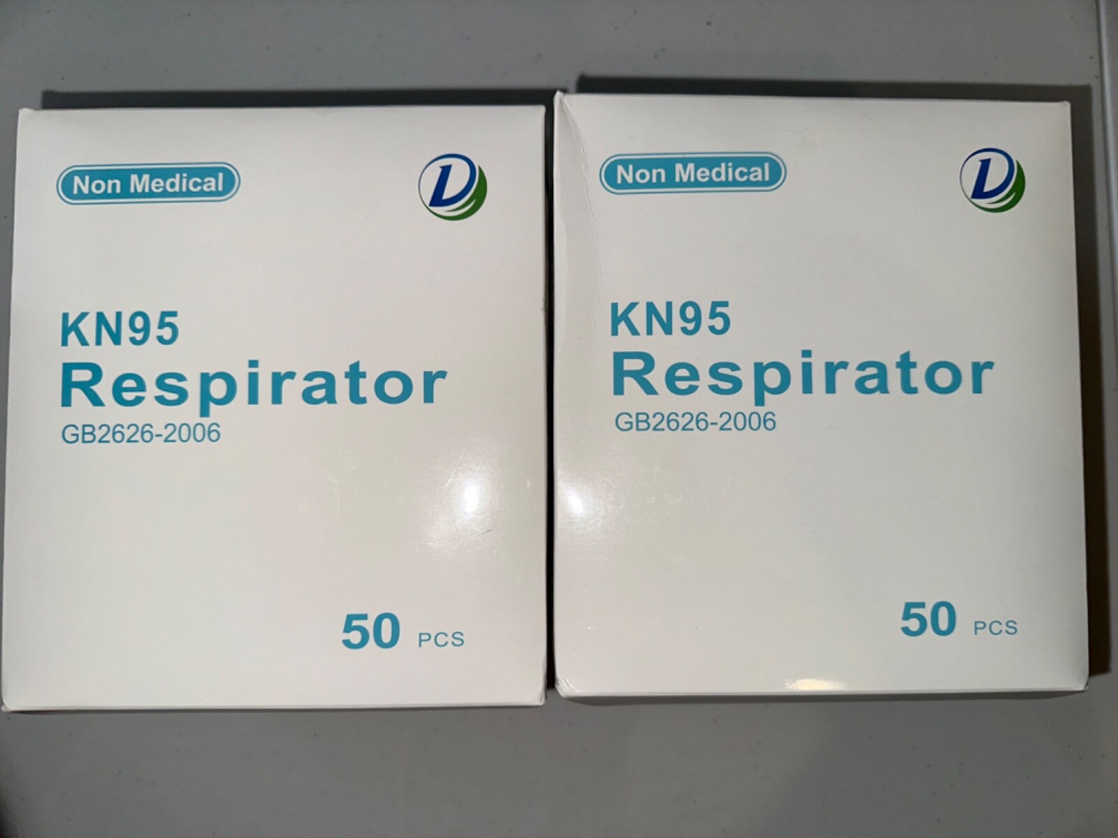 Non Medical KN95 Respirator Disposable Face Masks, 100 Total (2 boxes of 50)