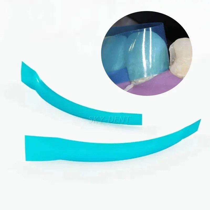 Dental Contoured Anterior Matrix Bands Polyester Blue Strips Matrices System