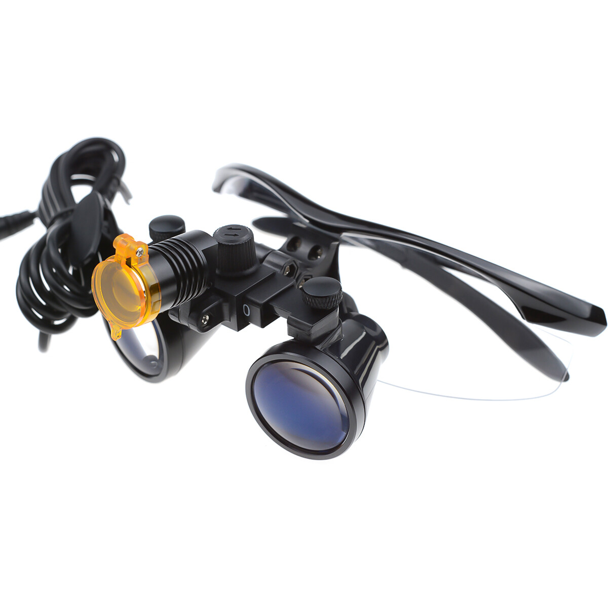 Dental 3W LEd Headlight with Filter + 3.5X Binocular Loupes Aluminum Box Black