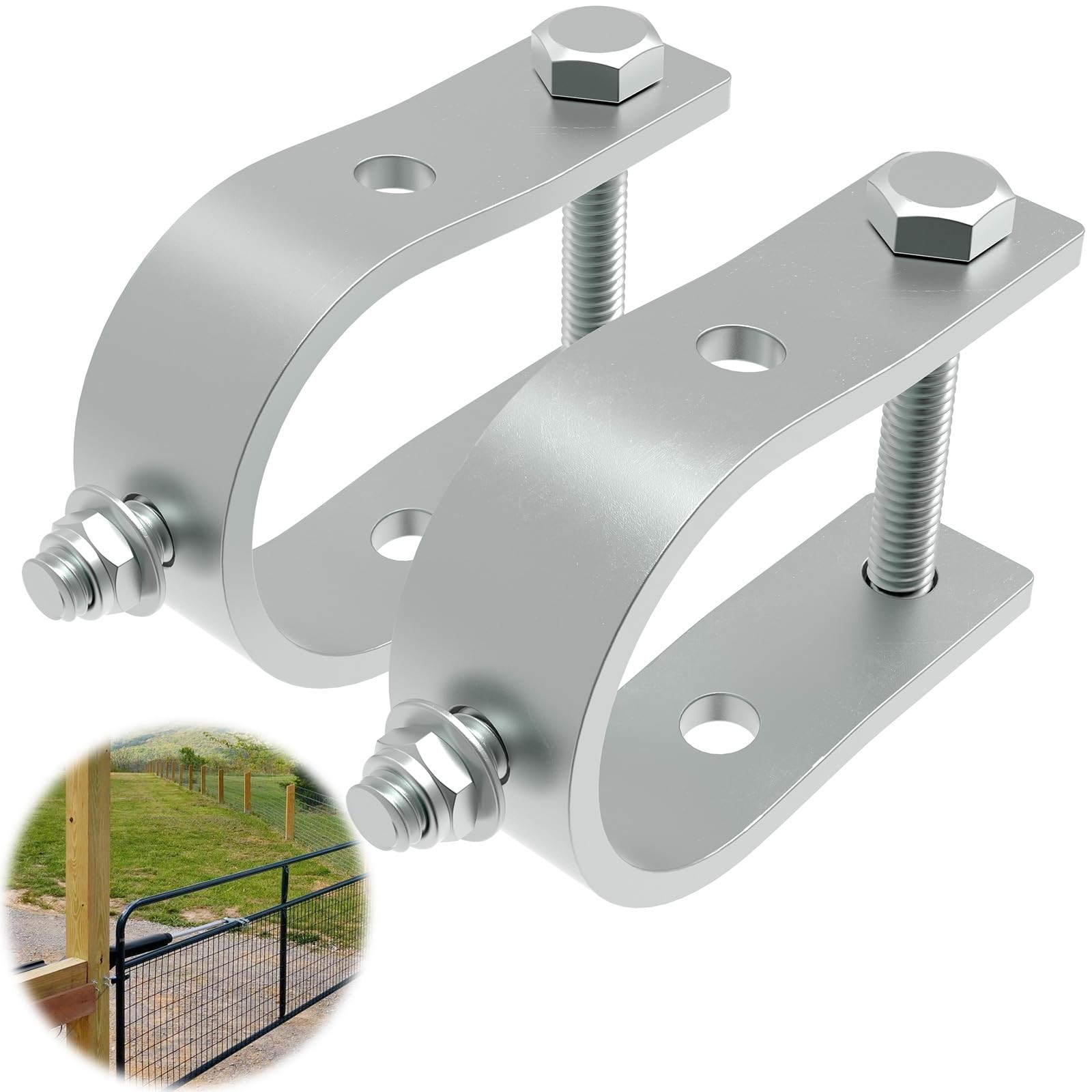 Universal Tube Bracket Kit for Automatic Gate Opener Systems Fits 1.6″ Silver